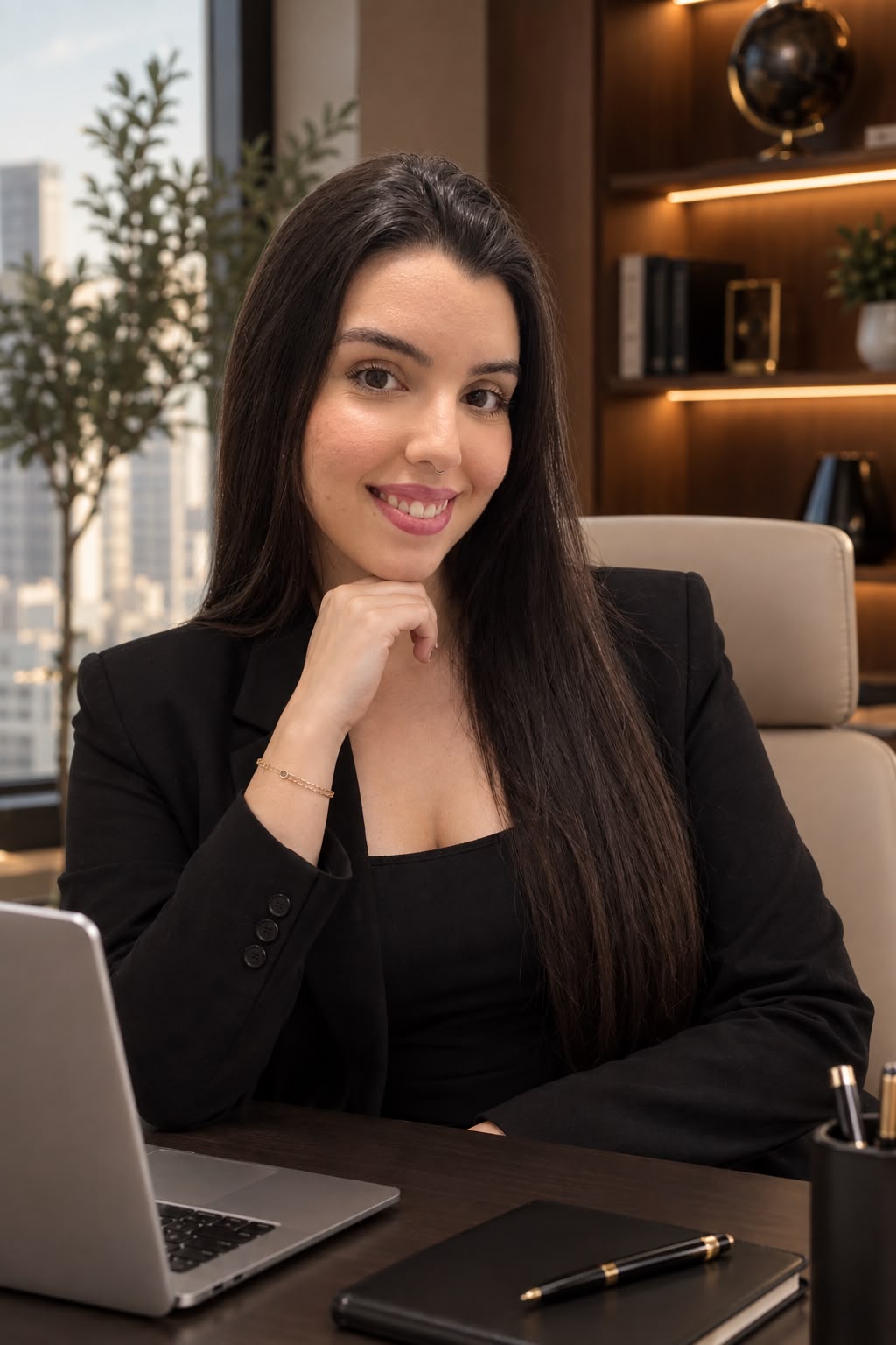 Fernanda Grando em seu escritório